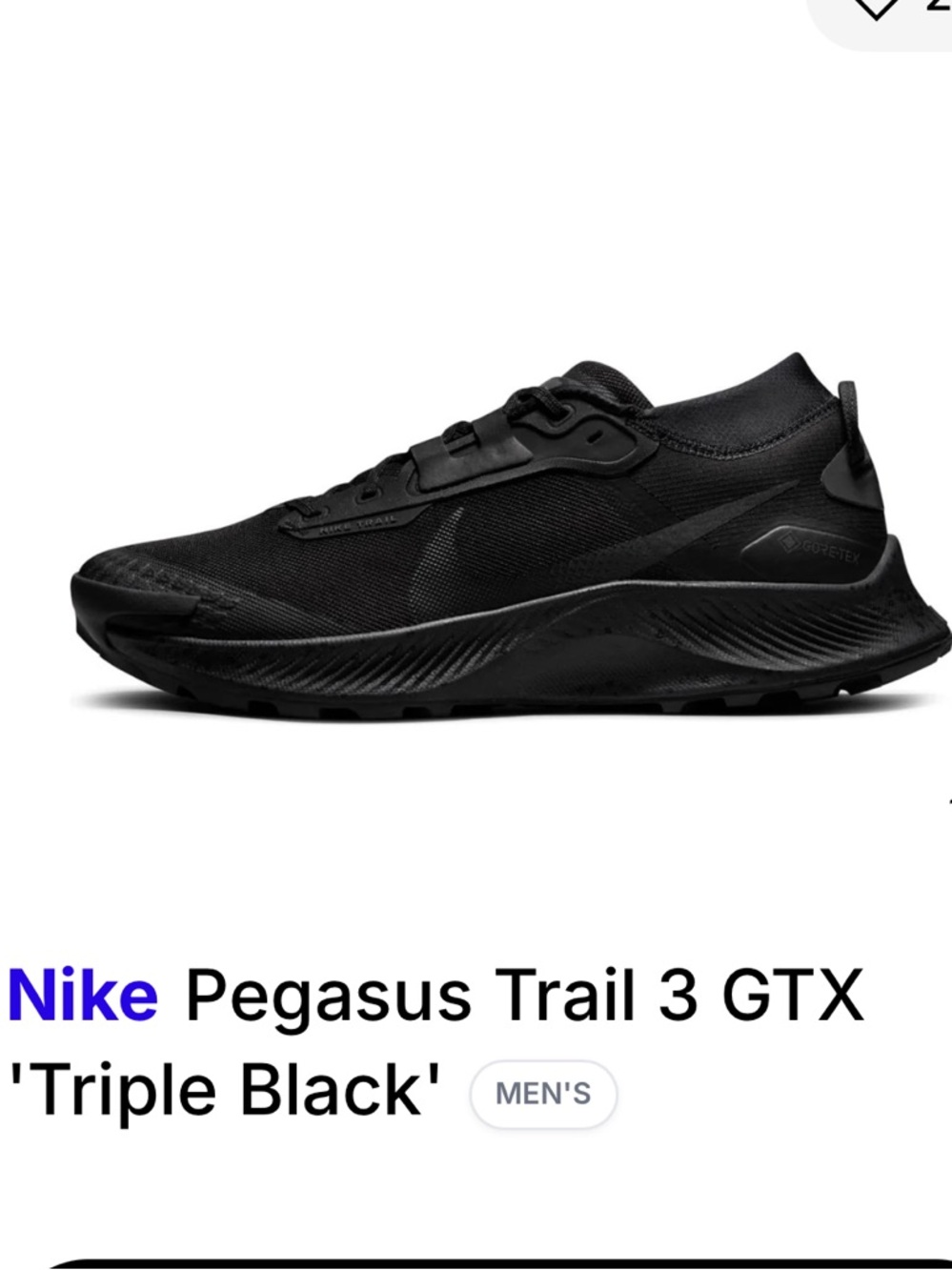 Nike Pegasus Trail 3 Gore-Tex 'Triple Black' DC8793-001 - Picture 10 of 10